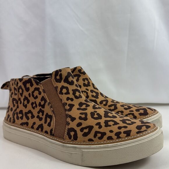 Toms Bryce Tan Leopard Suede Slip-On  Women's Top Sneakers - Picture 1 of 13